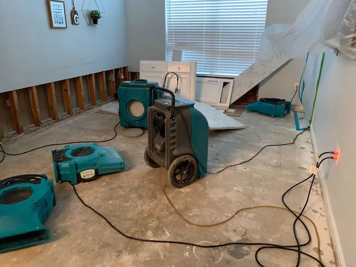 Dehumidifier in flood-cut room for Water Extraction & Removal in Carbondale
